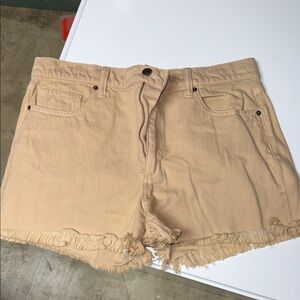 Sneak Peek Tan Frayed Jean Shorts